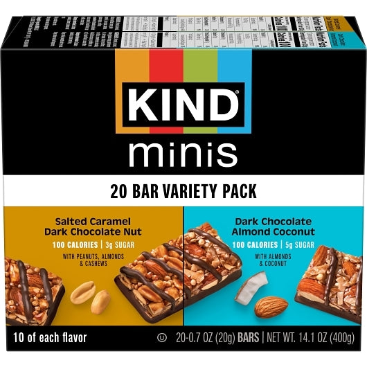 Kind Healthy Snacks Salted Caramel Chocolate Nut Dark Chocolate Almond Coconut, 4 x 14.11 oz Case - Candy & Confections