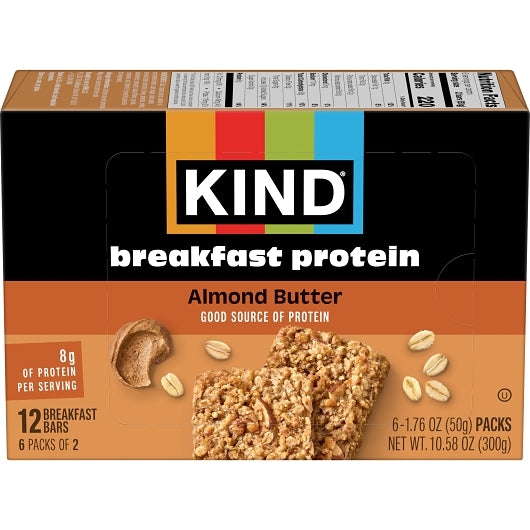 Kind Breakfast Protein Almond Butter Bar, 5 x 6 x 1.76 oz Case - Nuts & Seeds