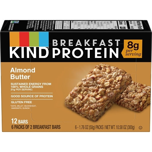 Kind Breakfast Protein Almond Butter Bar, 5 x 6 x 1.76 oz Case - Nuts & Seeds - image 2