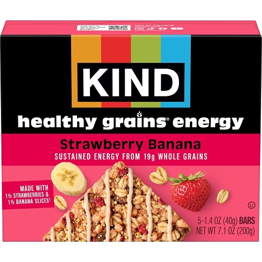 Kind Health Grains Energy Strawberry Banana, 8 x 5 x 1.4 oz Case - Rice & Grains