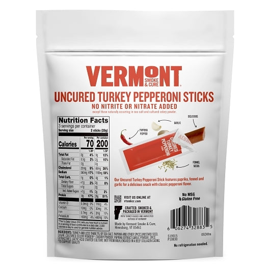 Vermont Smoke And Cure MINI TURKEY PEPPERONI, 8 x 3 oz Case - DOT product image 8