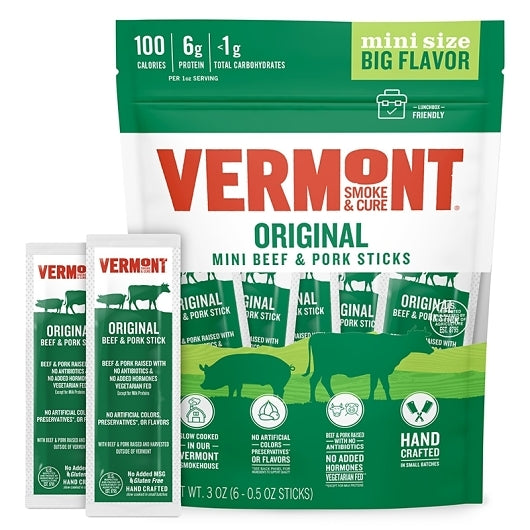 Vermont Smoke And Cure MINI ORIGINAL BEEF & PORK, 8 x 3 oz Case - DOT product image 6