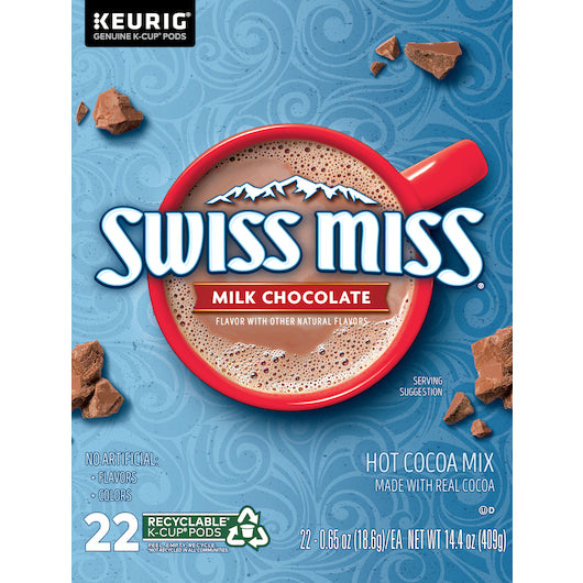 Swiss Miss Cocoa K-cup Pod Milk Chocolate, 4 x 22 ct Case - Coffee & Tea