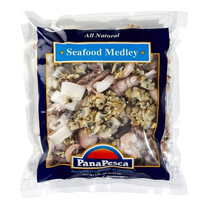 Pana Pesca Seafood Medley, Iqf, Thailand, Squid/Cuttlefish/Shrimp/Clam Meat/Baby Octopus, 10 x 10 each Case - Frozen