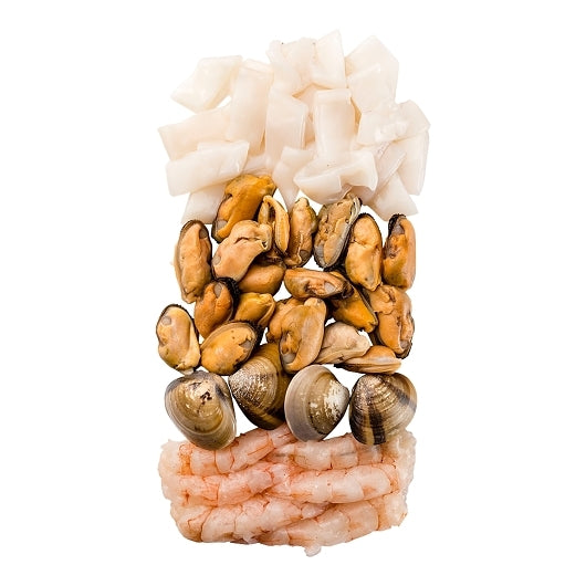 Panapesca Squid Clams Mussels And Shrimp Skin Pack Mediterranean Seafood Mix, 12 x 10.6 oz Case - DOT product image 2