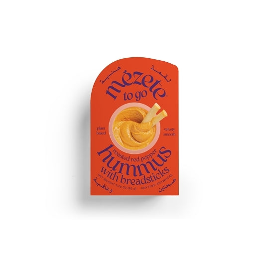 Mezete Roasted Red Pepper Hummus With Breadsticks, 2 x 6 x 0.203 lb Case - Breads, Rolls & Buns