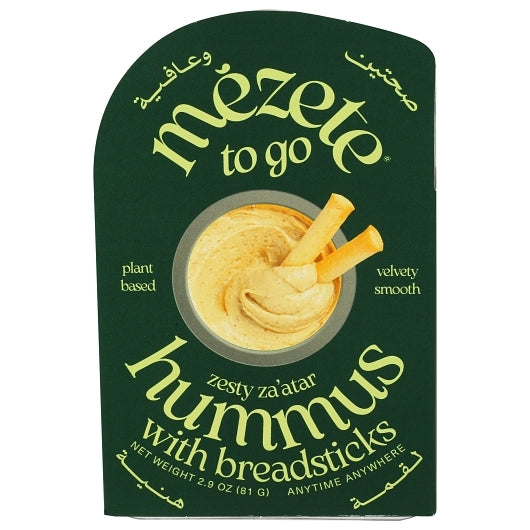 Mezete Zesty Za'atar Hummus With Breadsticks, 6 x 2.9 oz Case - Breads, Rolls & Buns