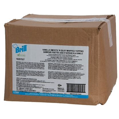 Brill Vanilla Smooth & Silky Whipped Topping, 4 x 8.5 lb Case - GS1 closed shipping case image