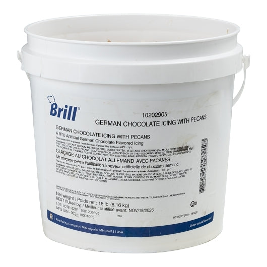 Brill Icing German Chocolate Transmart Pail, 1 x 18 lb Case - Bakery & Desserts