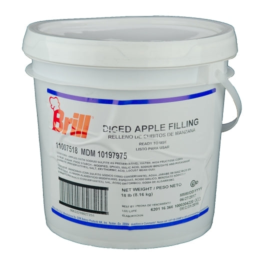 Brill Filling Diced Apple, 1 x 18 lb Case - DOT product image 3