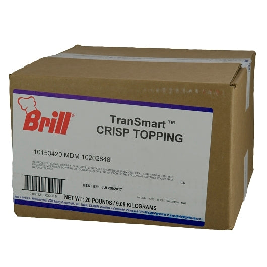 Brill Transmart Crisp Streusel Topping, 1 x 20 lb Case - GS1 closed shipping case image
