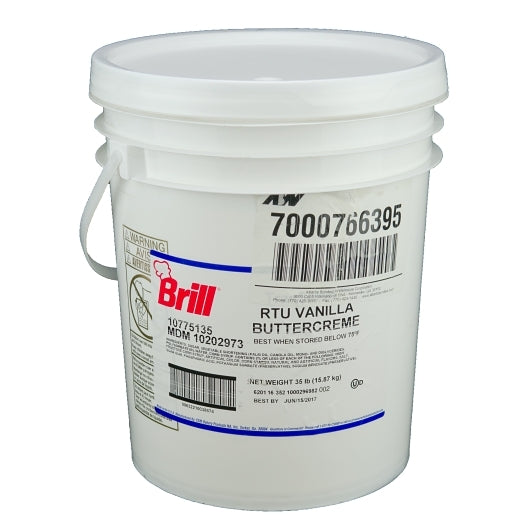 Brill Light 'N Fluffy Vanilla Buttercream Icing, 1 x 35 lb Case - GS1 closed shipping case image