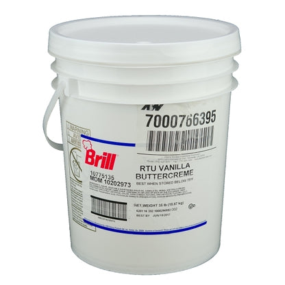 Brill Light 'N Fluffy Vanilla Buttercream Icing, 1 x 35 lb Case - GS1 closed shipping case image