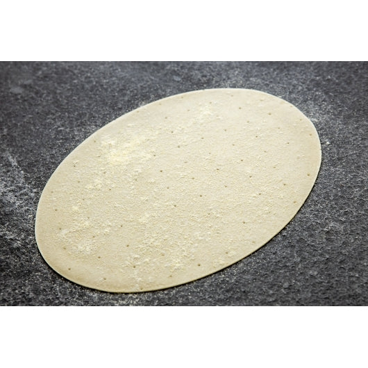 Ultra Thin Crust 11" Par-Baked Oval Flatbread Crust, 50 x 3.5 oz Case - GS1 raw or uncooked product image