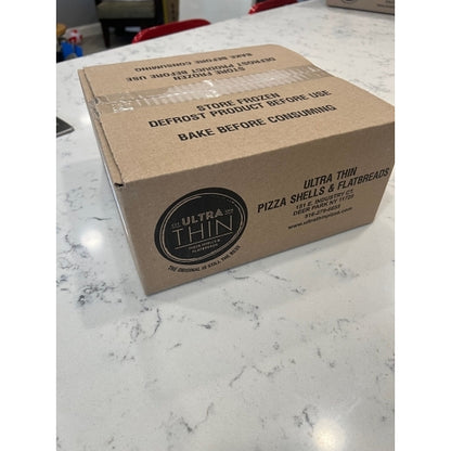 Ultra Thin Pizza Shells 12" Round Whole Wheat Original Thin Crust, 50 x 5 oz Case - GS1 closed shipping case image