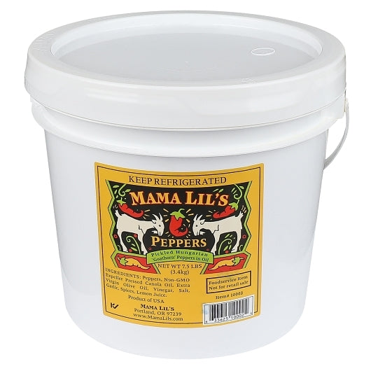 Mama Lil's Mildly Spicy Pickled Peppers In Oil, 1 x 7.5 lb Case - Pantry Ingredients