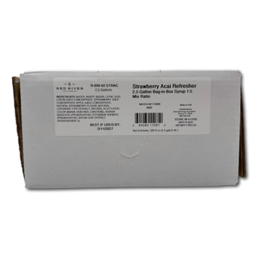 Red River Tea Company Strawberry Acai Refresher Syrup Bag-in-box, 1 x 3 GA Case - Coffee & Tea