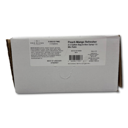Red River Tea Company Peach Mango Refresher Syrup Bag-in-box, 1 x 3 GA Case - Coffee & Tea