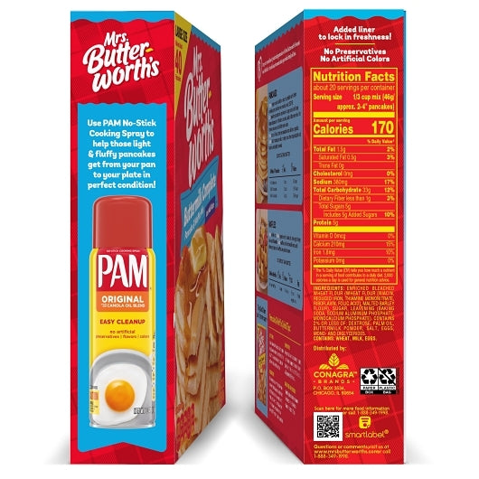 Mrs. Butterworth Pancake Mix Mrs Butterworth Buttermilk Box, 12 x 32 oz Case - DOT product image 3