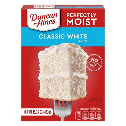 Duncan Hines Classic White Cake Mix, 12 x 15.25 oz Case - Bakery & Desserts