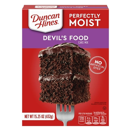 Duncan Hines Devil's Food Cake Mix, 12 x 15.25 oz Case - Bakery & Desserts