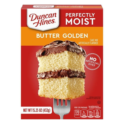 Duncan Hines Golden Cake Mix, 12 x 15.25 oz Case - Bakery & Desserts