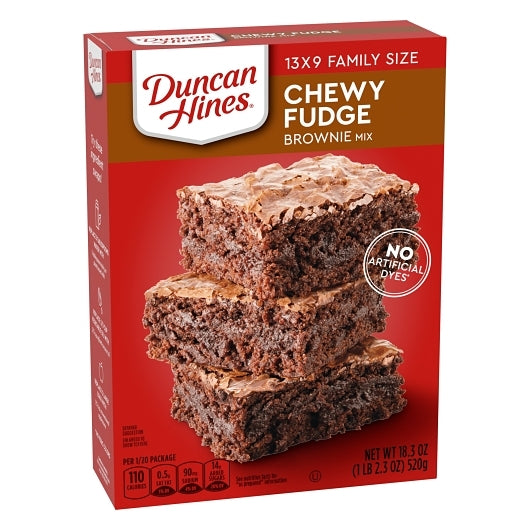 Duncan Hines Chewy Fudge Family Size Brownie Mix, 12 x 18.3 oz Case - DOT product image 2