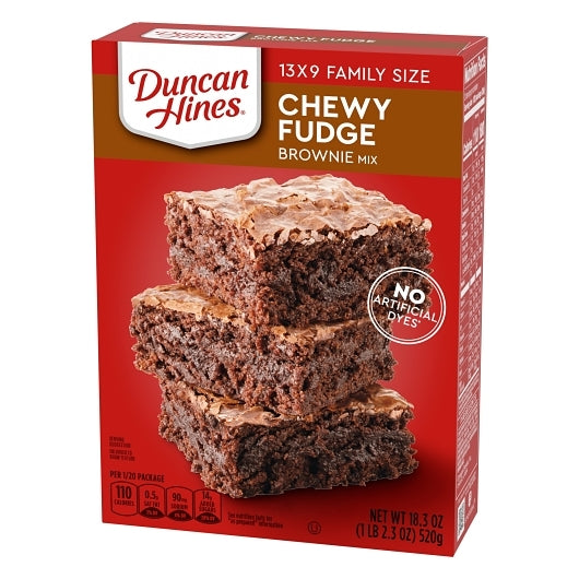 Duncan Hines Chewy Fudge Family Size Brownie Mix, 12 x 18.3 oz Case - DOT product image 3