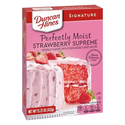 Duncan Hines Strawberry Supreme Cake Mix, 12 x 15.25 oz Case - DOT product image 2