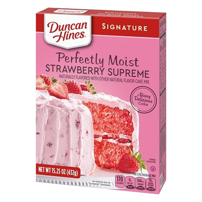 Duncan Hines Strawberry Supreme Cake Mix, 12 x 15.25 oz Case - DOT product image 3