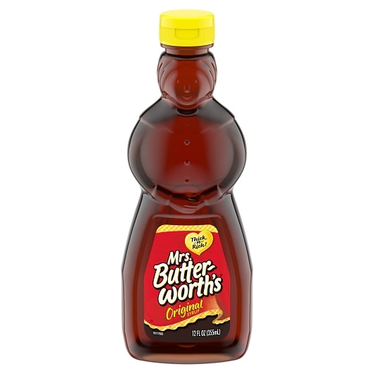 Mrs. Butterworth Original Syrup Bottle, 12 x 12 fl oz Case - Condiments & Sauces
