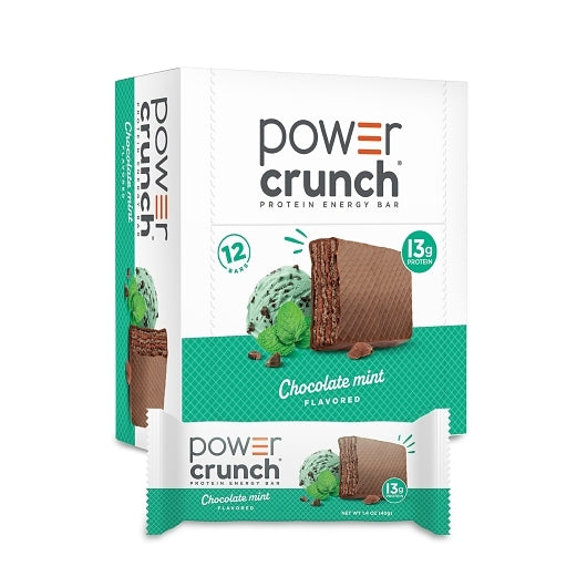 Power Crunch Original Chocolate Mint Bars, 6 x 12 x 1.4 oz Case - Candy & Confections