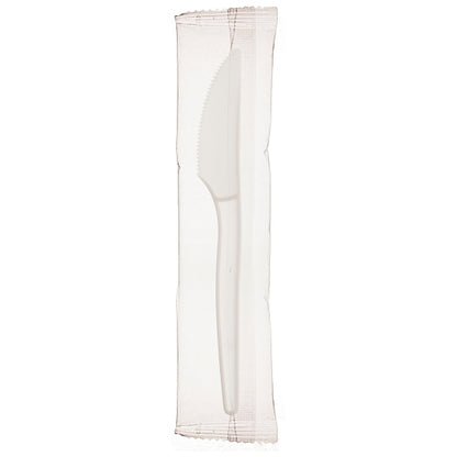 Ecosense 7In White Knife Individually Wrapped - Not Compostable, 1 x 750 x 750 each Case - Plates Bowls