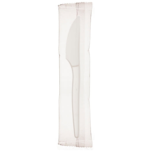 Ecosense 7In White Knife Individually Wrapped - Not Compostable, 1 x 750 x 750 each Case - Plates Bowls