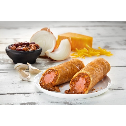Sigma Foodservice Chili Cheese & Beef Hot Dog Burrito, 8 x 1 lb Case - Frozen Snacks & Appetizers
