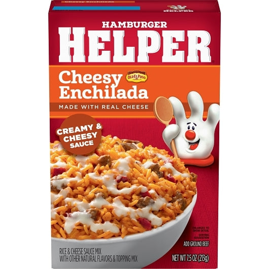 Hamburger Helper Cheesy Enchilada Pasta, 12 x 7.5 oz Case - Pantry Ingredients
