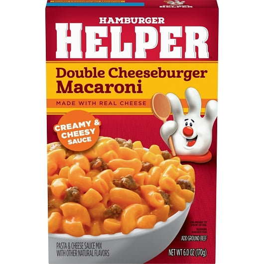 Helper Double Cheeseburger Macaroni, 12 x 6 oz Case - Pantry Ingredients