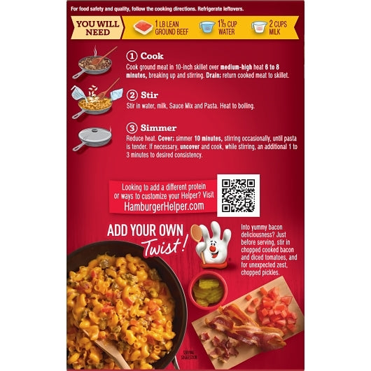 Helper Double Cheeseburger Macaroni, 12 x 6 oz Case - DOT product image 7