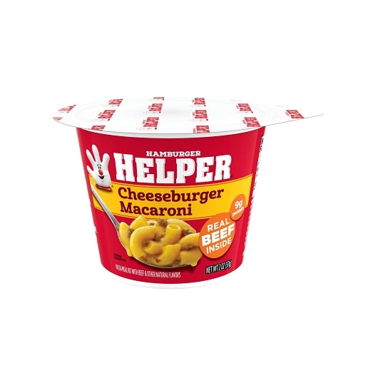 Helper Pasta Cheeseburger Macaroni Microwave Cup, 6 x 2 oz Case - Pantry Ingredients