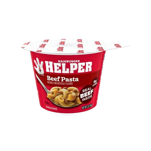 Helper Beef Hamburger Pasta Microwave Cup, 6 x 2 oz Case - Pantry Ingredients