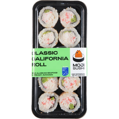 Moji Sushi Classic California Sushi Roll, 8 x 1.5 lb Case - Frozen Meat & Seafood
