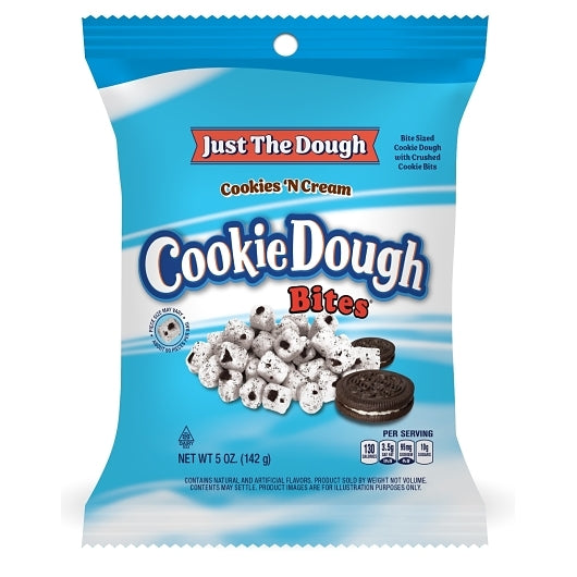 Cookie Dough Bites Just The Dough Cookies N Cream Peg Bag, 12 x 5 oz Case - Bakery & Desserts