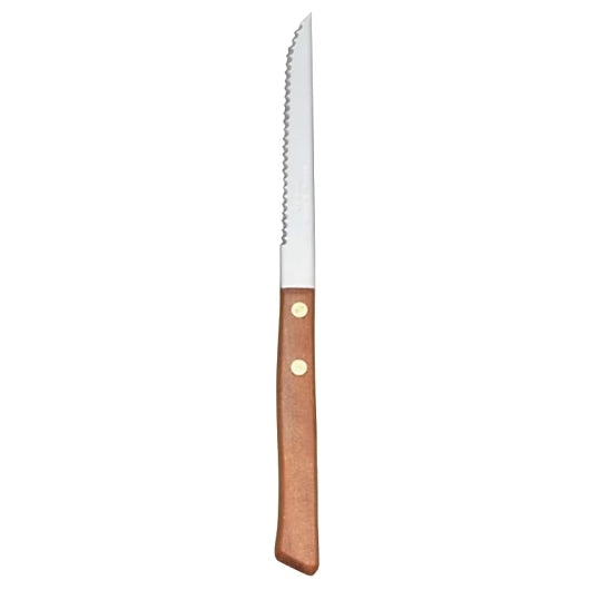 Libbey Economy Wood Handle Steak Knife 8", 1 x 24 each Case - Disposable Cutlery