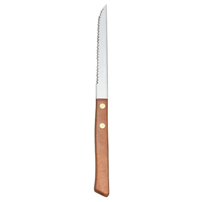 Libbey Economy Wood Handle Steak Knife 8", 1 x 24 each Case - Disposable Cutlery
