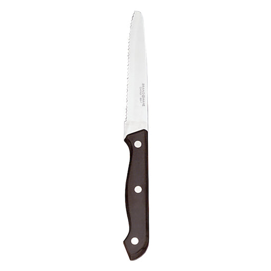 Libbey Round Tip Steak Knife, Black Bakelite Handle & High Polished Blade 8 7/8", 1 x 12 each Case - Flatware