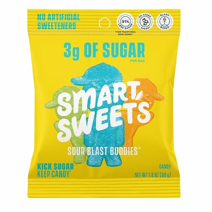SmartSweets Sour Blast Buddies Gummy Candy, 6 x 12 x 1.8 oz Case - Candy & Confections