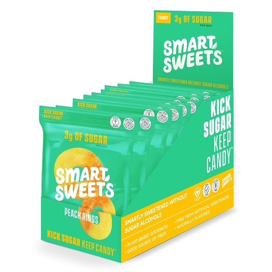 SmartSweets Peach Ring Gummy Candy, 6 x 12 x 1 each Case - DOT product image 2