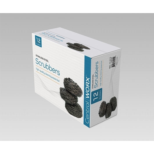 Central Worx Stainless Steel 400 Series Scrubber, 1 x 6 x 12 each Case - Cleaners & Sanitizers