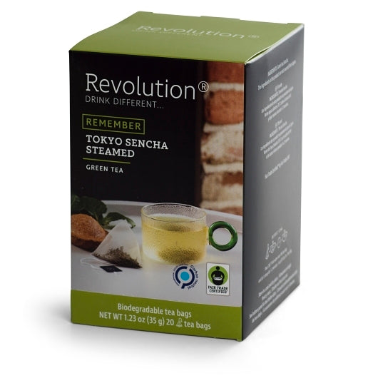 Revolution Tea Tokyo Sencha Steamed, Green Tea Pyramid, 6 x 20 ct Case - Coffee & Tea