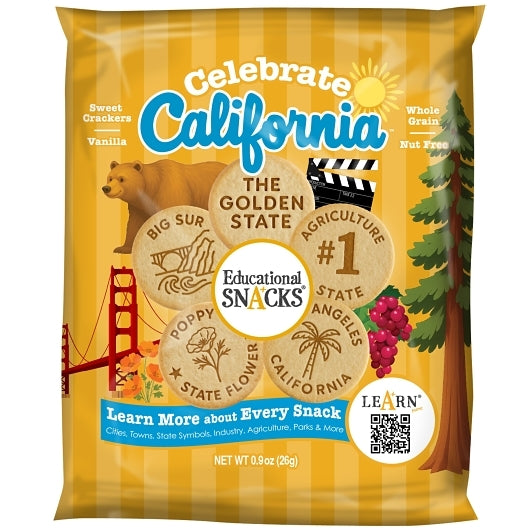 Educational Snacks Celebrate California Vanilla Crackers, 120 x 0.9 oz Case - Crackers & Grahams - image 2